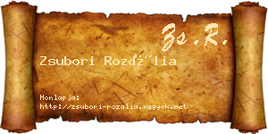Zsubori Rozália névjegykártya